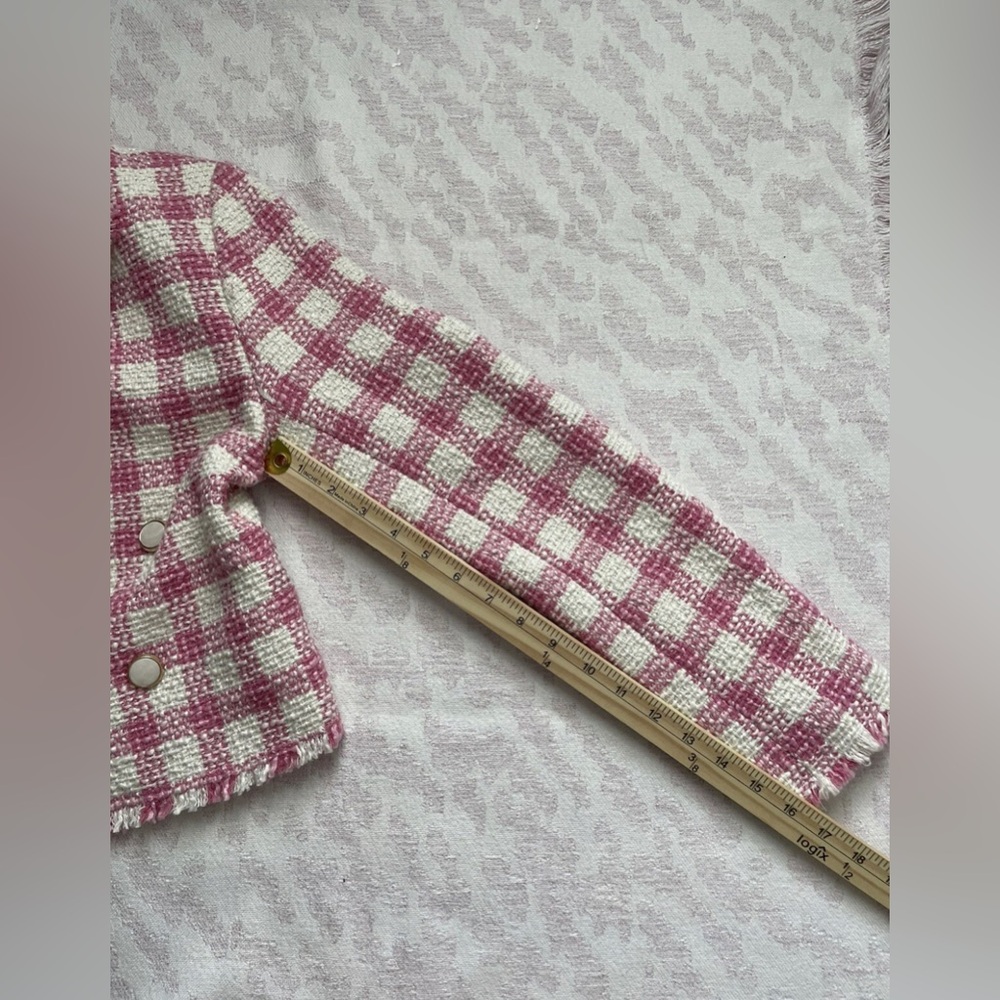 House of Harlow 1960 Plaid Pink and White Blazer - Picture 12 of 12